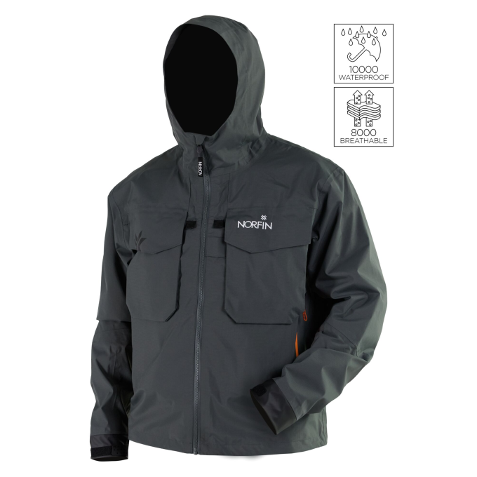 Куртка забродная NORFIN PILOT GRAY 02 р.M 527502-M